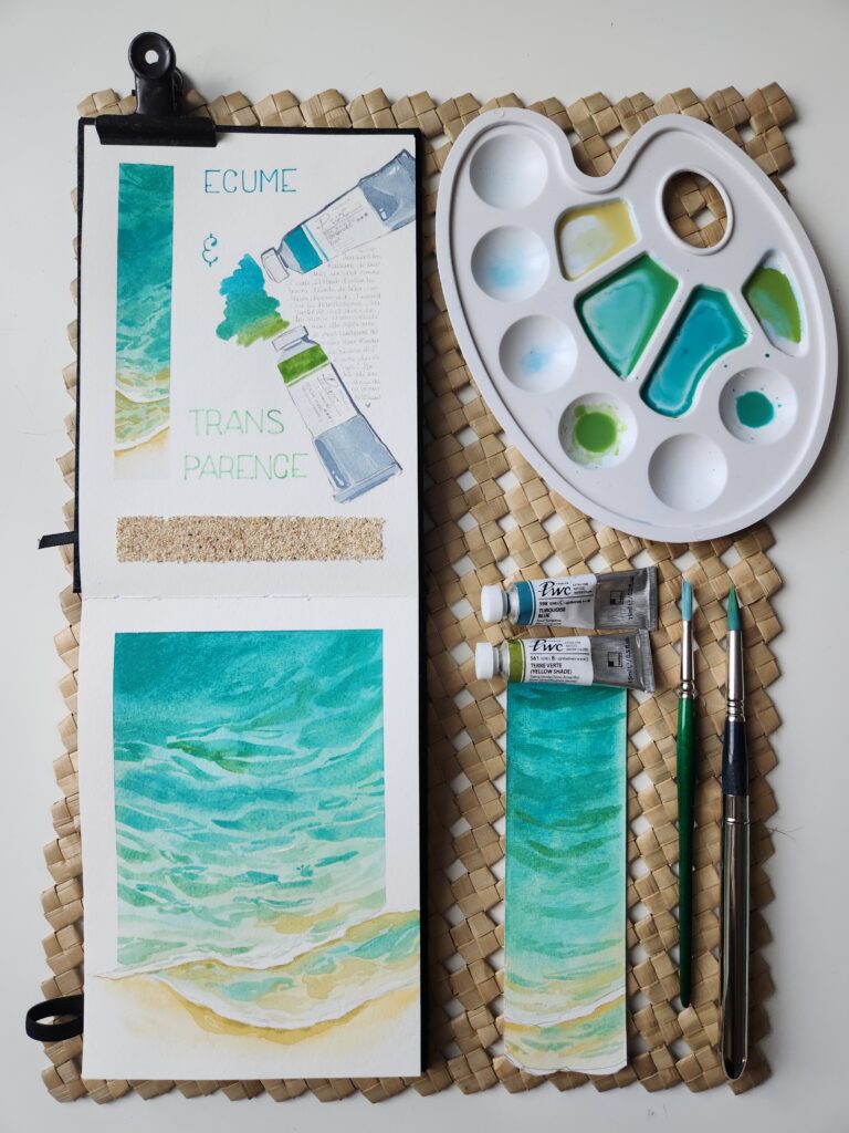 Ecume et transparence, aquarelle avec Cerise sur SIA