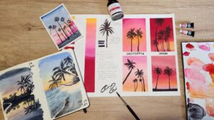 Atelier Live en visio I Aquarelle I Carnet de voyage I Trucs et Astuces #4 – California dream