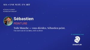 Une Nuit, Un Art | Toile blanche — vous décidez, Sébastien peint