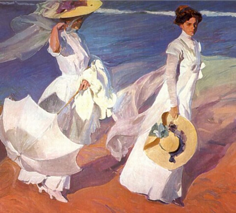 Promenade au bord de la mer, tableau de Joaquín Sorolla, 1909